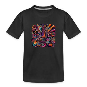 Psychedelische Retro-Fusion - Kinder Premium Bio T-Shirt - Schwarz - Vorne