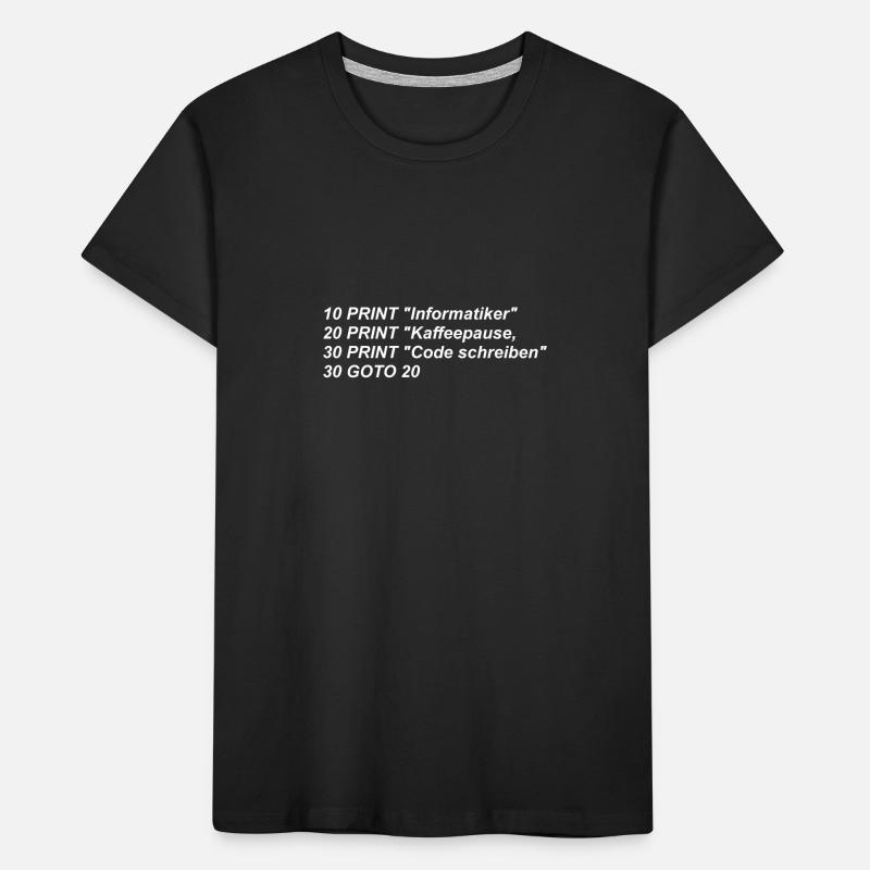 Lustiger Spruch, Informatiker, Basic, Retro, CODE, Kinder Premium Bio T-Shirt