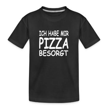 Pizza - Kinder Premium Bio T-Shirt - Schwarz - Vorne