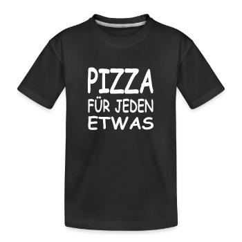 Pizza - Kinder Premium Bio T-Shirt - Schwarz - Vorne