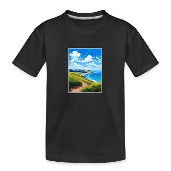 Péninsule de Coromandel Nouvelle-Zélande affiche de voyage - T-shirt bio Premium Enfant - noir - Devant