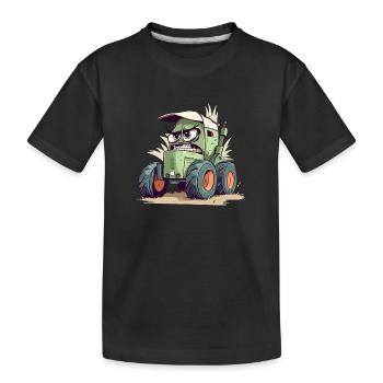 Kanzy le tracteur énervé - T-shirt bio Premium Enfant - noir - Devant