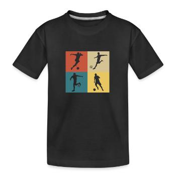Retro Vintage Fußball - Kinder Premium Bio T-Shirt - Schwarz - Vorne