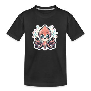 Amoureux des calamars - T-shirt bio Premium Enfant - noir - Devant