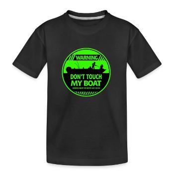 Boat Warning - Kids' Premium Organic T-Shirt - black - Front