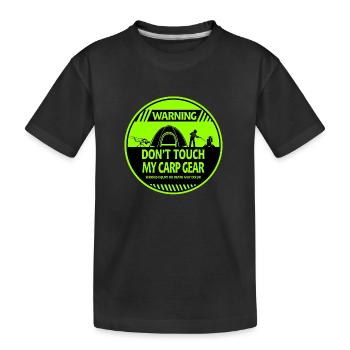 Carp warning - Kids' Premium Organic T-Shirt - black - Front