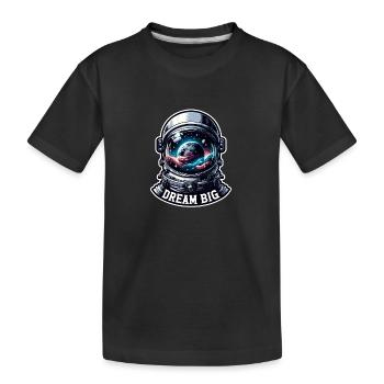 Dream Big - Astronaut Illustration - Kids' Premium Organic T-Shirt - black - Front