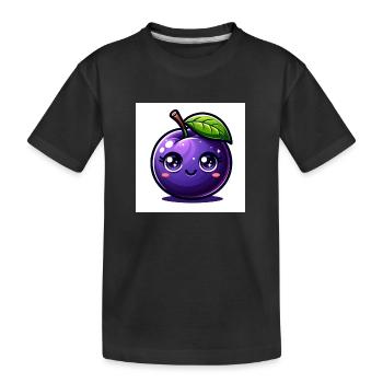 Plum purple - Kids' Premium Organic T-Shirt - black - Front