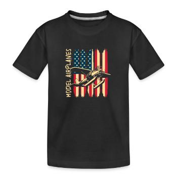 Model Builder Model Flying Hobby Pilot Aviator - Kids' Premium Organic T-Shirt - black - Front