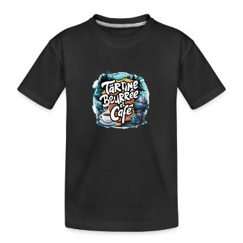 tartine beurrée et café - T-shirt bio Premium Enfant - noir - Devant