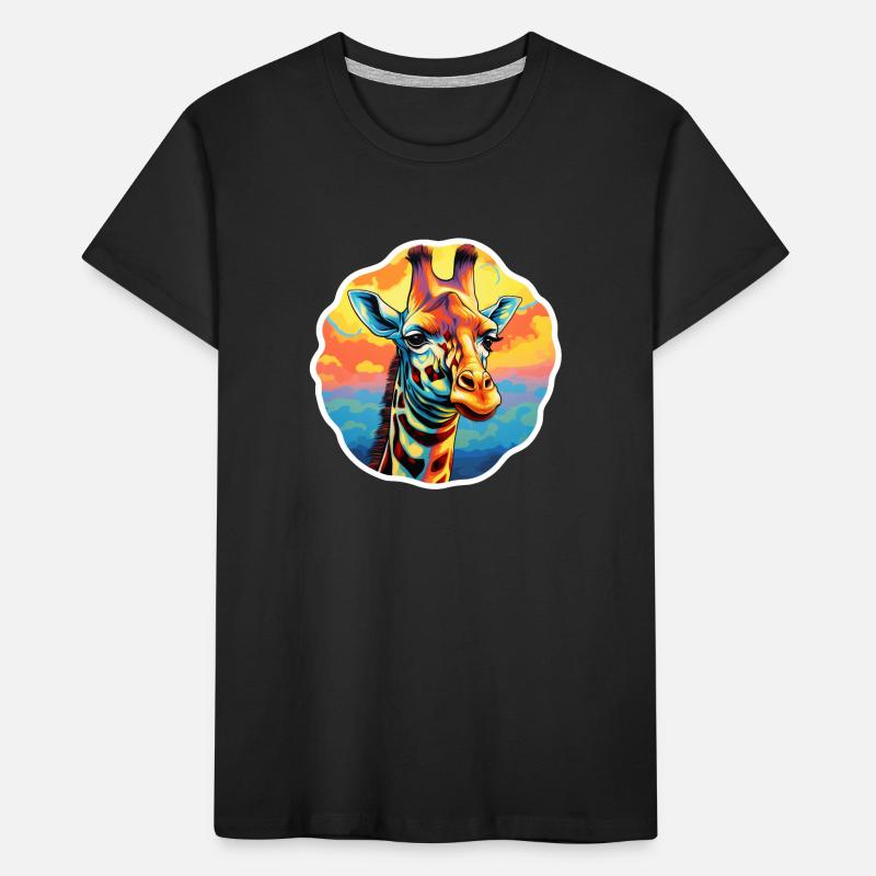 Giraffenkopf psychedelisch Kinder Premium Bio T-Shirt