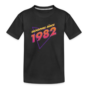 Retro - Genial seit 1982 - Kinder Premium Bio T-Shirt - Schwarz - Vorne
