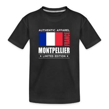 Montpellier - Kinder Premium Bio T-Shirt - Schwarz - Vorne