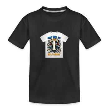 WAS BEDEUTET DAS T IN T-SHIRT? - Kinder Premium Bio T-Shirt - Schwarz - Vorne