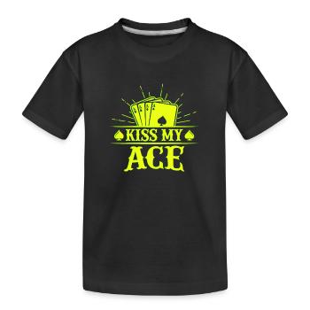 Kiss My Ace jeu de poker jeu de cartes casino club jouer - T-shirt bio Premium Enfant - noir - Devant