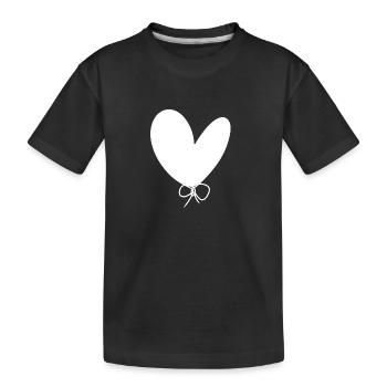 Schleife Herz Symbol - Kinder Premium Bio T-Shirt - Schwarz - Vorne