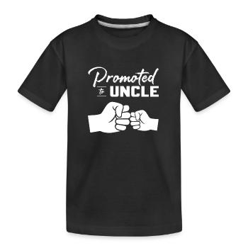 Promoted to Uncle baby announcement 2022 - Kids' Premium Organic T-Shirt - black - Front