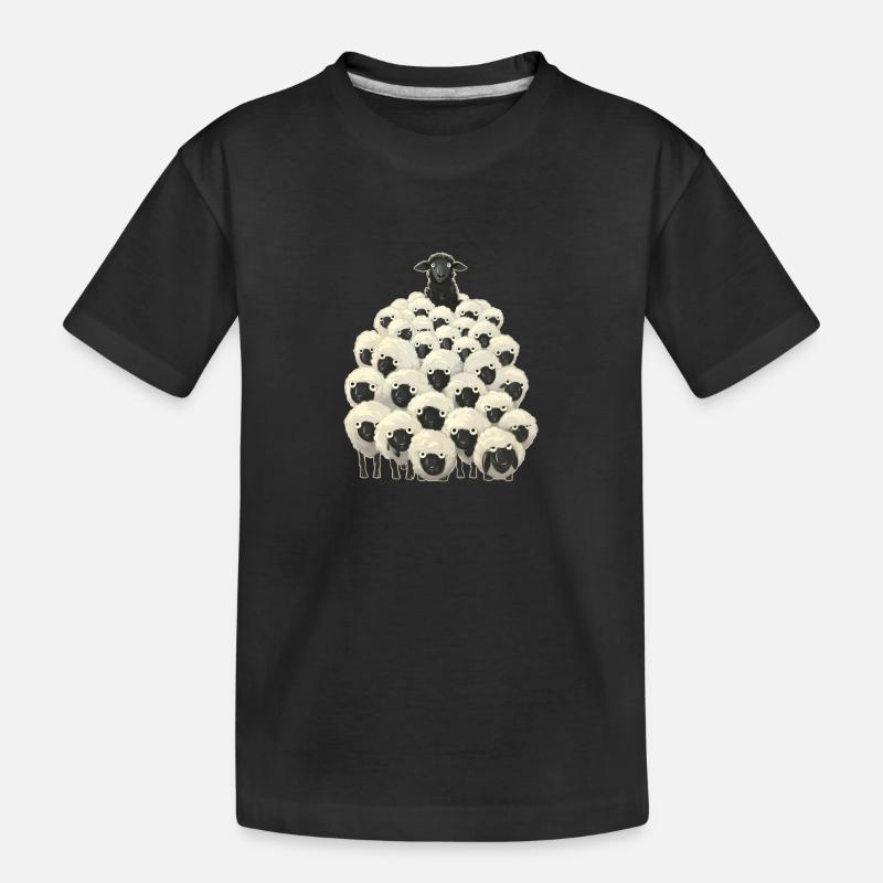 Schwarzes Schaf - Kinder Premium Bio T-Shirt - Schwarz