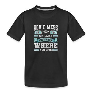 Postbote Zustellung Briefbote Bote - Kinder Premium Bio T-Shirt - Schwarz - Vorne