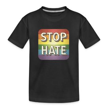 LGBTQ Stop à la haine - T-shirt bio Premium Enfant - noir - Devant