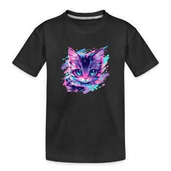 cosmic cat - Kids' Premium Organic T-Shirt - black - Front