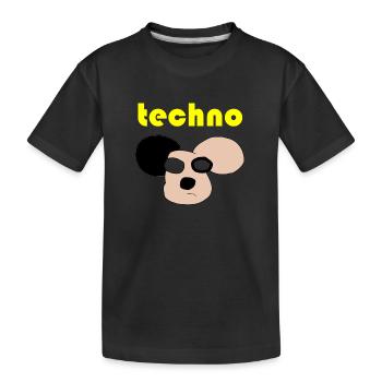 techno bär - Kinder Premium Bio T-Shirt - Schwarz - Vorne