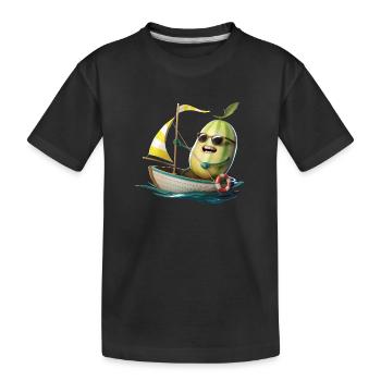 Obst Honigmelone Bootfahren Geschenk - Kinder Premium Bio T-Shirt - Schwarz - Vorne