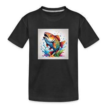 Truite Poisson Coloré - T-shirt bio Premium Enfant - noir - Devant