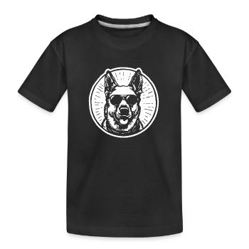 Schäferhund Hund Hundekopf - Kinder Premium Bio T-Shirt - Schwarz - Vorne