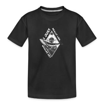 Baleine Océan Créatures de la mer Vacances - T-shirt bio Premium Enfant - noir - Devant