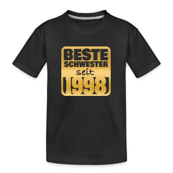 Geburt 1998 - Kinder Premium Bio T-Shirt - Schwarz - Vorne
