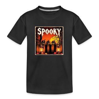 citrouilles et lanternes effrayantes d’Halloween - T-shirt bio Premium Enfant - noir - Devant