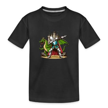 Dabbender Ritter, Mittelalter Kostüm - Kinder Premium Bio T-Shirt - Schwarz - Vorne