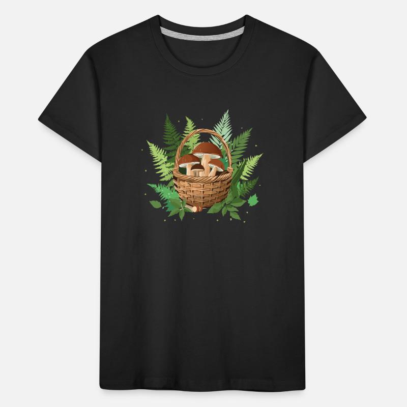 Pilzkorb mit Karl Johan Kinder Premium Bio T-Shirt