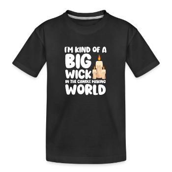 Kerze Date Warm Leidenschaft - Kinder Premium Bio T-Shirt - Schwarz - Vorne