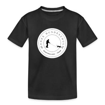 Bones Hundeschule Mantrailing Team - Kinder Premium Bio T-Shirt - Schwarz - Vorne
