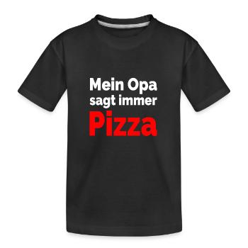 Pizza - Kinder Premium Bio T-Shirt - Schwarz - Vorne