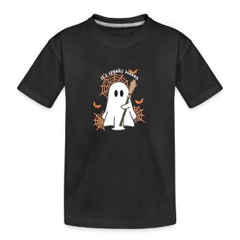 Gruseliger Geist der Jahreszeit - Kinder Premium Bio T-Shirt - Schwarz - Vorne