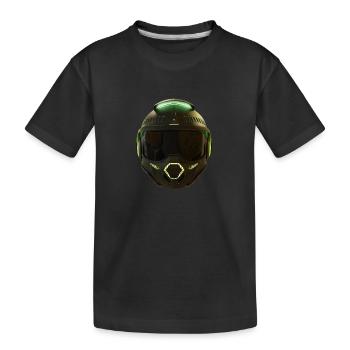 Schlanker futuristischer Helm - Kinder Premium Bio T-Shirt - Schwarz - Vorne