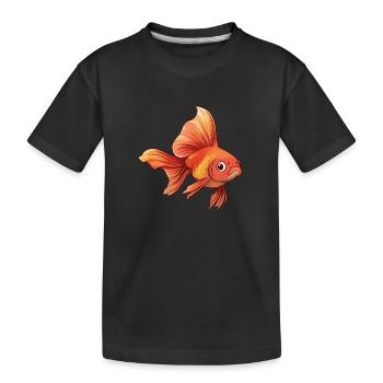 Poisson rouge Veiltail - T-shirt bio Premium Enfant - noir - Devant