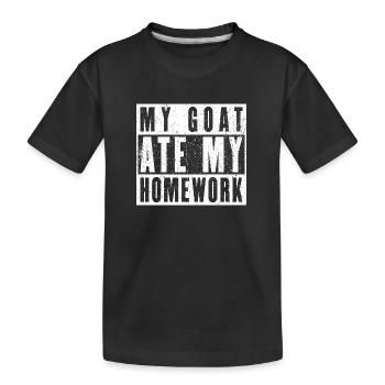 Ma chèvre a mangé mes devoirs - T-shirt bio Premium Enfant - noir - Devant