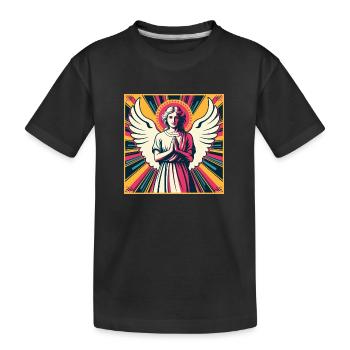 Schutzengel Pop-Art - Kinder Premium Bio T-Shirt - Schwarz - Vorne