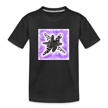 Kreativ gemusterter Klecks auf violett - Kinder Premium Bio T-Shirt - Schwarz - Vorne
