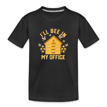 I'll Bee In My Office Beekeeper ApiaristBeekeeping - Kinder Premium Bio T-Shirt - Schwarz - Vorne