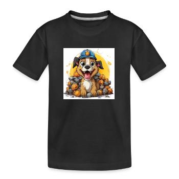 The Canine Builder - Kids' Premium Organic T-Shirt - black - Front