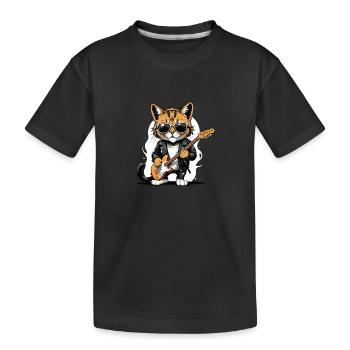Cat Rocker Cat HardRock Gift - T-shirt bio Premium Enfant - noir - Devant