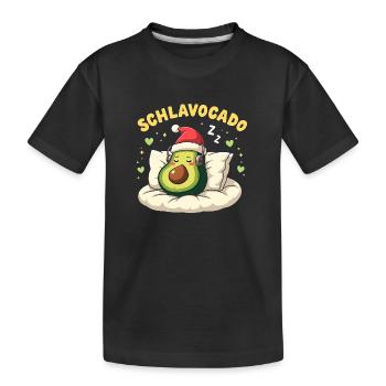 Schlavocado Offiziell Schlafanzug Weihnachten - Kinder Premium Bio T-Shirt - Schwarz - Vorne
