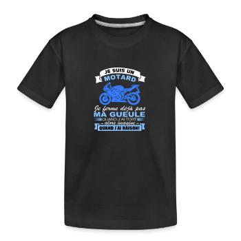 Un motard je ferme pas ma gueule - T-shirt bio Premium Enfant - noir - Devant