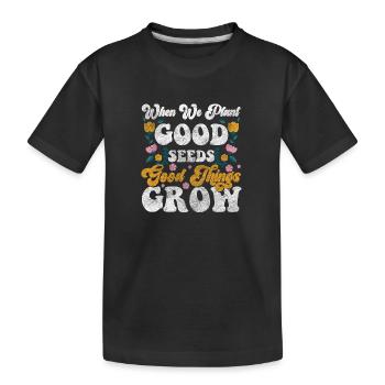 Blumen Duft Romantik Blühen - Kinder Premium Bio T-Shirt - Schwarz - Vorne