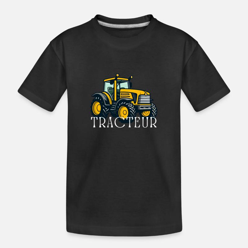 Traktor / Traktor / Traktor - Kinder Premium Bio T-Shirt - Schwarz